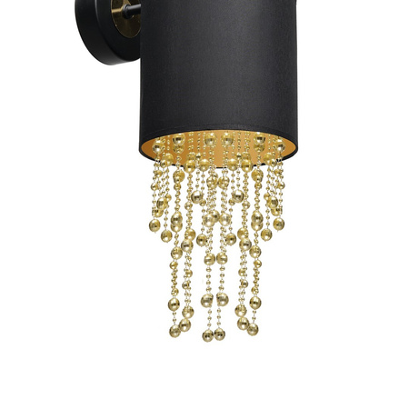Lampa Ścienna Kinkiet ALMERIA Czarna Złota 1xE27 Milagro