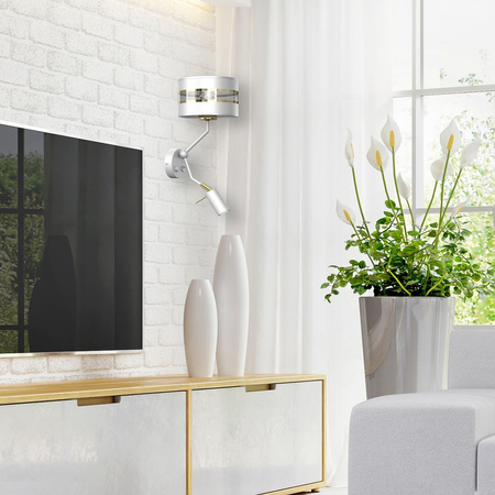 Lampa Ścienna Kinkiet ULTIMO Biała 1xE27 1x mini GU10 Milagro