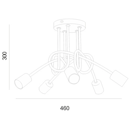 Lampa Sufitowa CAMILLA 5xE27 Biała Loftowa LM-5.79 Lamkur