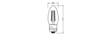 Żarówka LED B35 E27 Świeczka 3.4W = 40W 470lm 2700K Ciepła 300° Filament STAR CLASSIC Osram