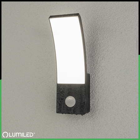 Lampa Ogrodowa Zewnętrzna Kinkiet Elewacyjny LED 12W 4000K Czujnik Ruchu AGOS LUMILED