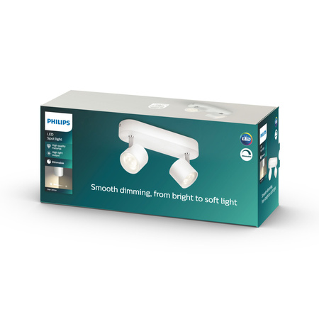 Lampa Sufitowa Reflektor LED 9W 1000lm 2700K Biała Star Philips