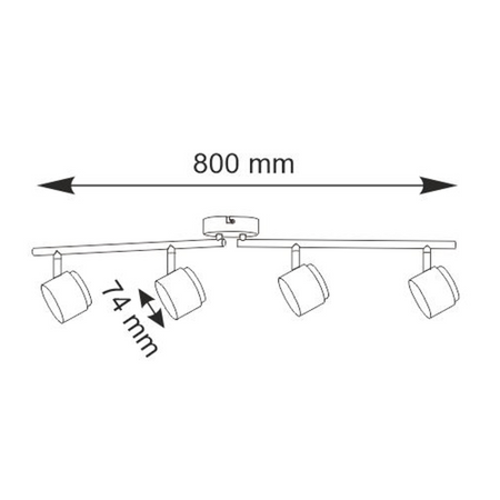 Lampa Listwa LED Oprawa Sufitowo-Ścienna 16,8W KUBIK 4 Czarny 3000K GOLDLUX (Polux)