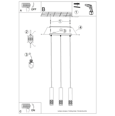 Lampa Wisząca Sufitowa 3x GU10 Biała LIRO Ocean Green SL.1693 Sollux