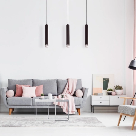 Lampa wisząca CARBON 3X5W LED czarna tuba IP20 Metal i akryl styl nowoczesny minimalistyczny