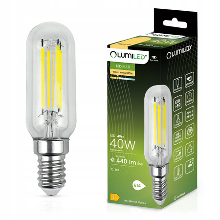 Żarówka LED E14 Edison ST26 4W = 40W 470lm 3000K Ciepła 360° FILAMENT LUMILED