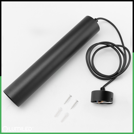 Lampa Wisząca Sufitowa Zwis 29cm Reflektor GU10 LED SOPLO Czarny LUMILED