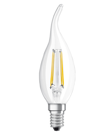 Żarówka LED E14 BA35 3,4W = 40W 470lm 2700K Ciepła 300° CRI90 Filament OSRAM SUPERSTAR+ Ściemnialna