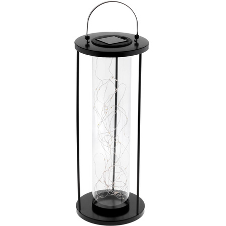 Lampa Solarna LED Zewnętrzna Ogrodowa Stojąca Wisząca Latarenka 3000K IP44 46cm Czujnik Zmierzchu