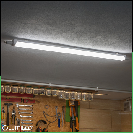 Oprawa Hermetyczna LED Warsztatowa Lampa 120cm do Garażu 60W 4000K Wodoszczelna TERRA LUMILED