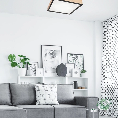 Plafon LED Lampa Sufitowa SANTIAGO 4xE27 Kwadratowa Drewniana LD-PD-9.6 Lamkur