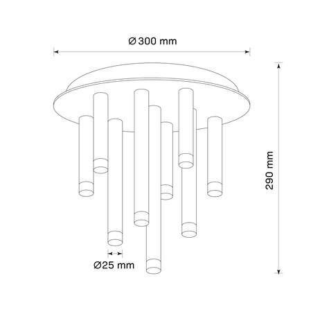 Lampa Sufitowa Natynkowa 9x G9 Czarna Glam Sanico Goldlux