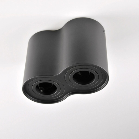 Oprawa sufitowa natynkowa Hadar R2 2xGU10 ruchoma okrągła czarna