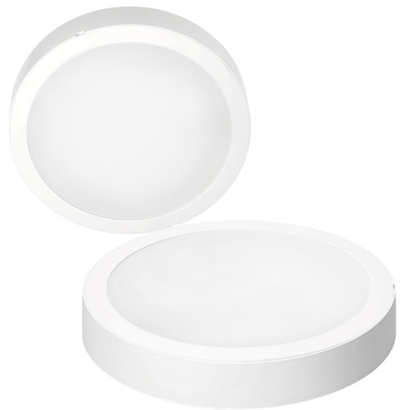 Plafon LED Sufitowy Natynkowy 24W 2400lm 4000K Neutralny 120° Biały IP40 IK03 Sigaro Kobi