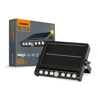 Naświetlacz Lampa Solarna z Czujnikiem 10W 600lm 5000K Neutralna 60° 3.2V IP54 IK06 Czarny VIDEX