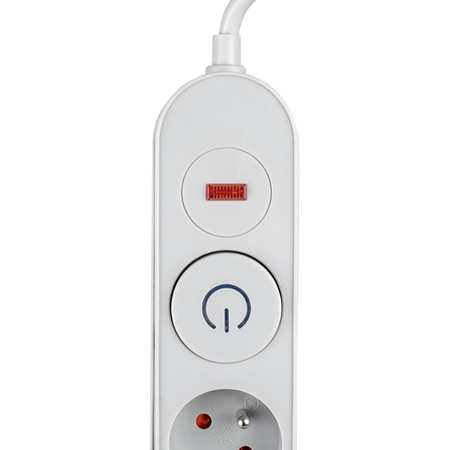 Przedłużacz z Układem Przeciwprzepięciowym 1.5M 5GN Sieciowy Szary Listwa Zasilająca + Wyłącznik