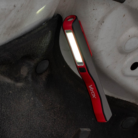 Latarka Warsztatowa Na Baterie 3xAAA IP33 Robocza Magnes Garaż COB + LED VA0102 Vayox