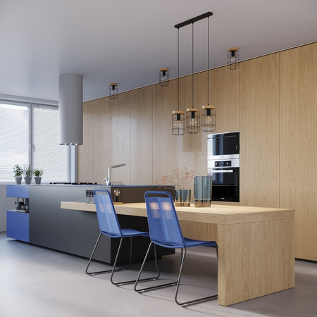 Lampa Sufitowa Wisząca Zwis E27 Żyrandol Geometryczna Czarna Brązowa Industrialna Gotto Sollux