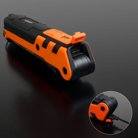 Latarka Ręczna Akumulatorowa LED 5W 400lm 5 Trybów Pracy USB C UV Ściemnialna Videx