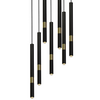 Lampa wisząca MONZA 7xG9 8W Podłużna Minimalistyczna Czarna Złota MLP6385 Milagro Metal