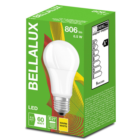 Żarówka LED E27 A60 8,5W = 60W 806lm 2700K Ciepła 200° BELLALUX