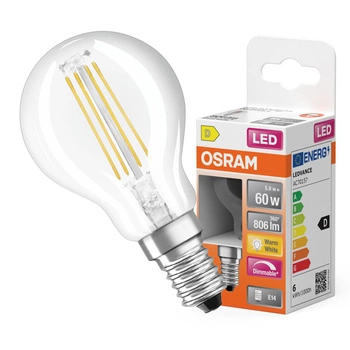 Żarówka LED P45 Kulka E14 5.9W = 60W 806lm 2700K Ciepła 300° Ściemnialna Retrofit Filament CLASSIC Osram