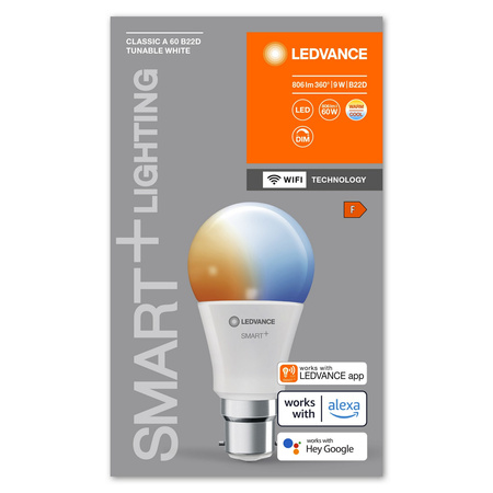 Żarówka LED B22d A60 9W 806lm 220° SMART+ WiFi CCT Ściemnialna Classic LEDVANCE