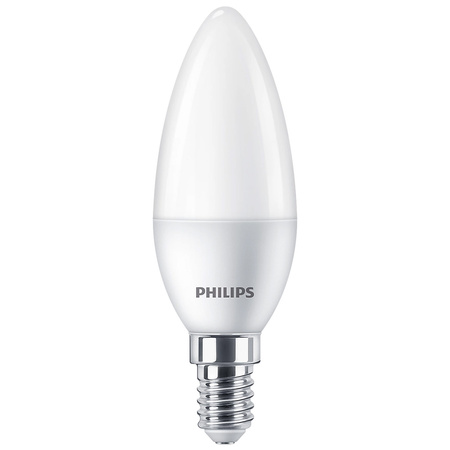 4PAK Żarówka LED E14 B35 4,9W = 40W 470lm 4000K Neutralna Mleczny PHILIPS 