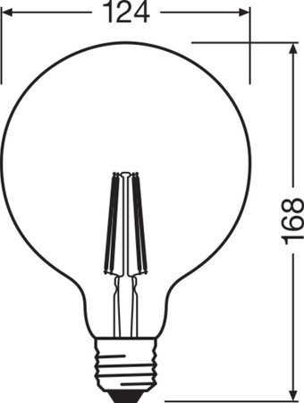 Żarówka LED Dekoracyjna G125 Kula E27 2.5W = 22W 220lm 2400K Ciepła 300° Vintage 1906 Osram