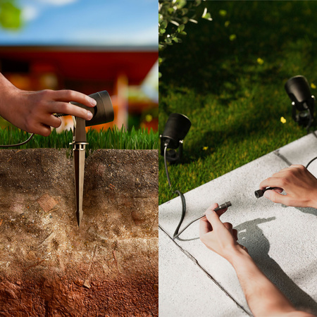 Lampa Ogrodowa Reflektor LED 1.5W 180lm 2700K Czarna Reuel Ultra Efficient Philips