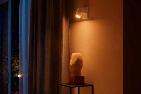 Lampa Ścienna Sufitowa LED Reflektor 4.2W 400lm IP20 White and Color Ambiance RGB + TW Biała Inteligentna SMART Zigbee Bluetooth Argenta Philips HUE