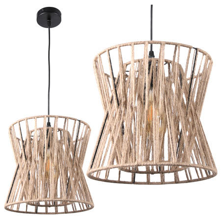 Lampa wisząca sufitowa półkula VARBERG IL MIO w stylu boho stal + sznur 1x E27 GOLDLUX (Polux)