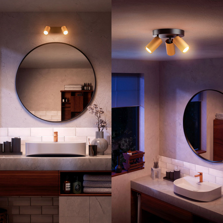 Lampa Ścienna Kinkiet GU10 IP44 Miedziany-Czarny Kosipo Philips