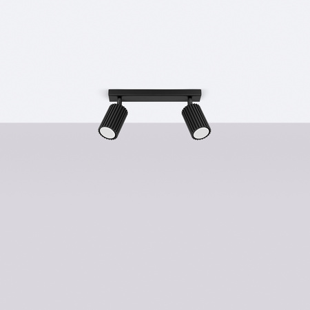 Lampa Sufitowa Reflektor Tuba Spot 2x GU10 Czarna Karbon Deep Space SL.1580 Sollux