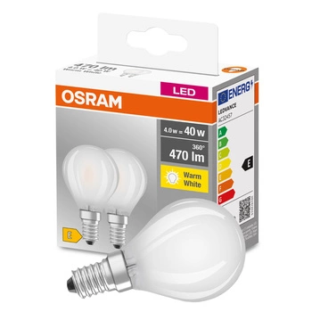 2PAK Żarówka LED E14 P45 4W = 40W 470lm 2700K Ciepła OSRAM Base