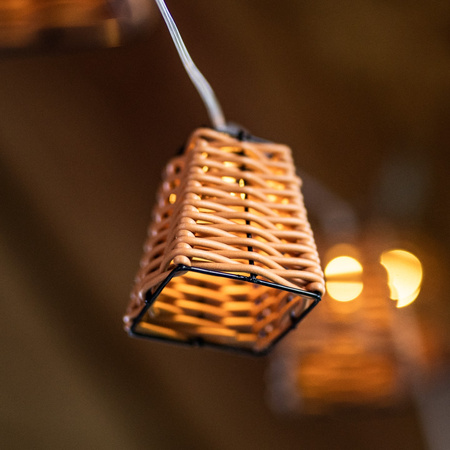 Girlanda Solarna Ogrodowa 10x LED Koszyczki 2m Ozdobne Dekoracja Lampki