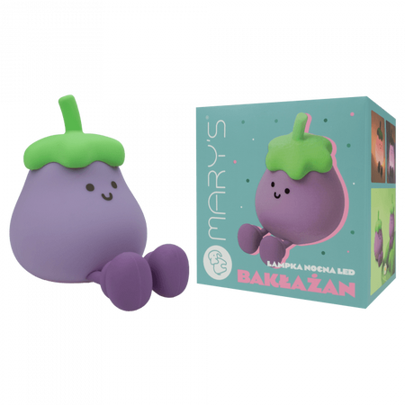 Lampka Nocna Dziecięca LED 2.5W 6500K Zimna Akumulatorowa 1200mAh fioletowy BAKŁAŻAN MARY'S