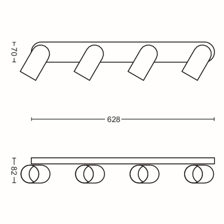 Lampa Sufitowa Reflektor Natynkowa 4x GU10 Biała Pongee Philips
