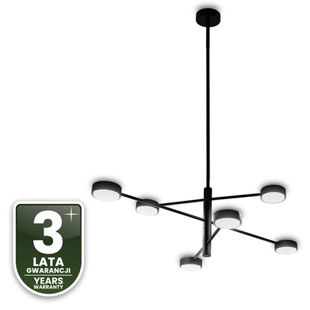 Lampa Sufitowa Wisząca LED 6x GX53 Żyrandol Reflektor Czarna OVILO LUMILED