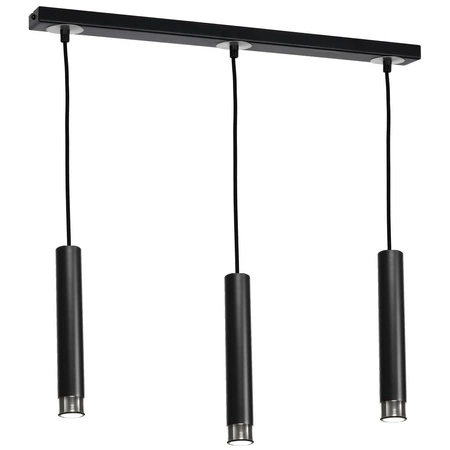 Lampa wisząca DANI 3xGU10 Wąski Klosz Czarna Chrom MLP6232 Milagro Metal