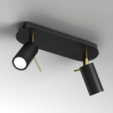 Lampa Sufitowa PRESTON Złota Czarna 2x mini GU10 Milagro