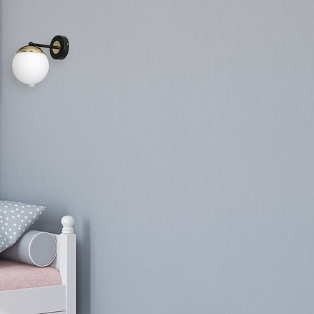 Lampa Ścienna Kinkiet SPARTA Czarna Złota 1xE14 Milagro