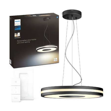 Lampa Sufitowa Wisząca LED BEING Czarna 25W CCT PHILIPS HUE Bluetooth + Przełącznik Dimmer Switch