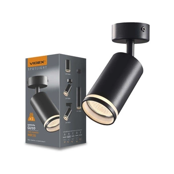 Lampa Ścienna Sufitowa Kinkiet Oprawa Punktowa Ruchoma GU10 Czarna Videx