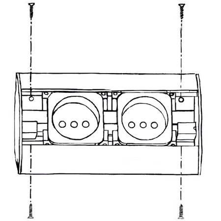 Gniazdo Podwójne Meblowe Elektryczne Narożne Natynkowe Listwa Podszafkowe Czarne ORNO