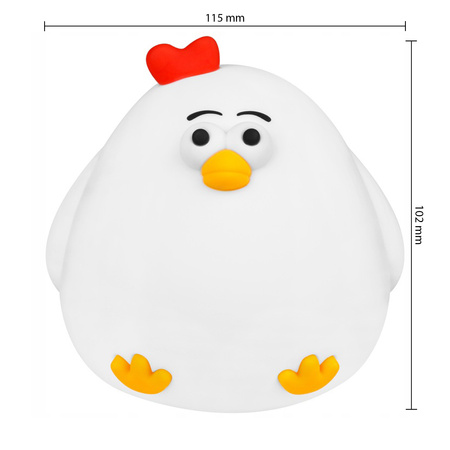 Lampka Nocna LED Biurkowa Stołowa Dziecięca 1W 17lm 3000K Ciepła 360° Biały Kurczak Masterled
