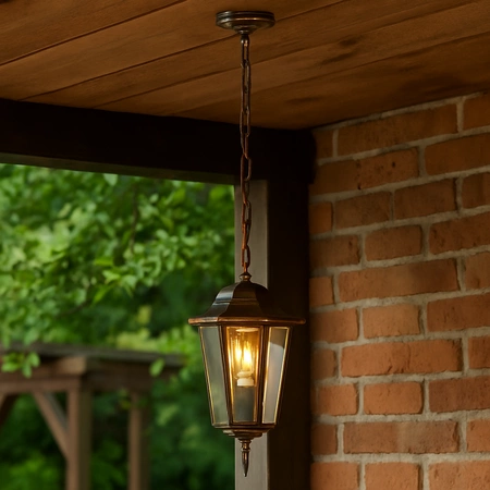 Lampa Ogrodowa Wisząca Zewnętrzna E27 LATARNIA Patyna BELLIS LUMILED