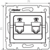 Gniazdo Telefoniczne Podwójne Niezależne 2x RJ11 Kwadratowe Grafitowe LOGI Kanlux