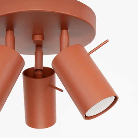 Lampa Sufitowa Plafon Tuba Spot 3x GU10 Ochra Czerwona Ring Bittersweet Shimmer SL.1509 Sollux