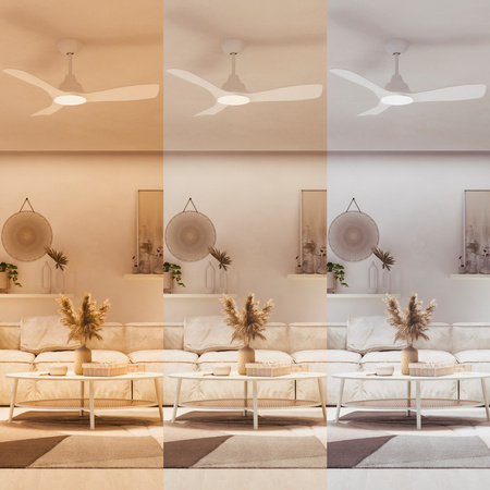 Wentylator Sufitowy 28W Lampa Sufitowa LED 24W 2650lm 3000/4300/6500K CCT Biała + Pilot Olas Philips